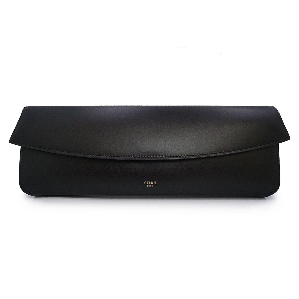 Celine Evening Smooth Calf Leather Black Shoulder Clutch Bag